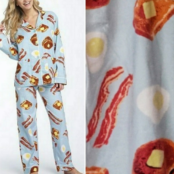 PJ Salvage Other - BACON Flannel Pajamas Set Cotton Relaxed Fit